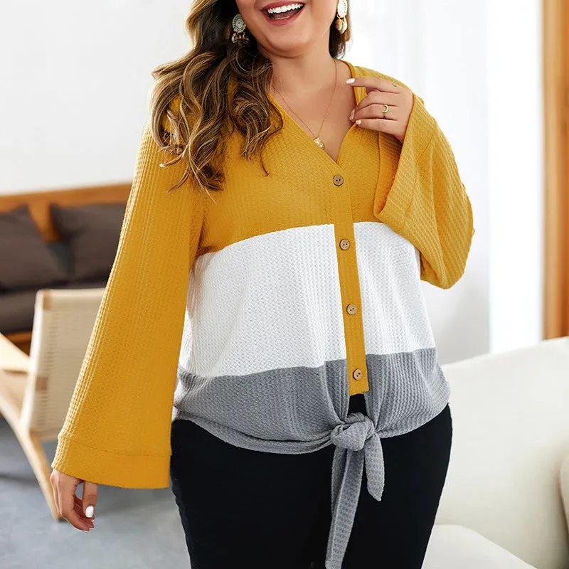 Plus Size Women's Slim Loose Sweater Long Sleeve Sweater