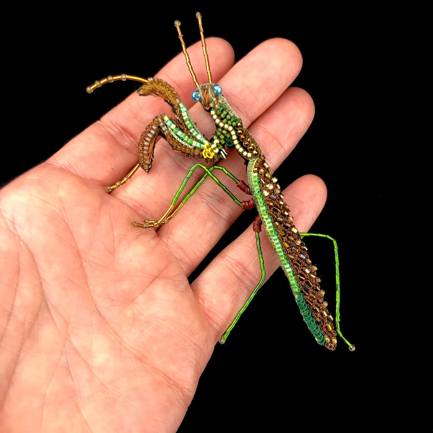 Praying Mantis Brooch Pin