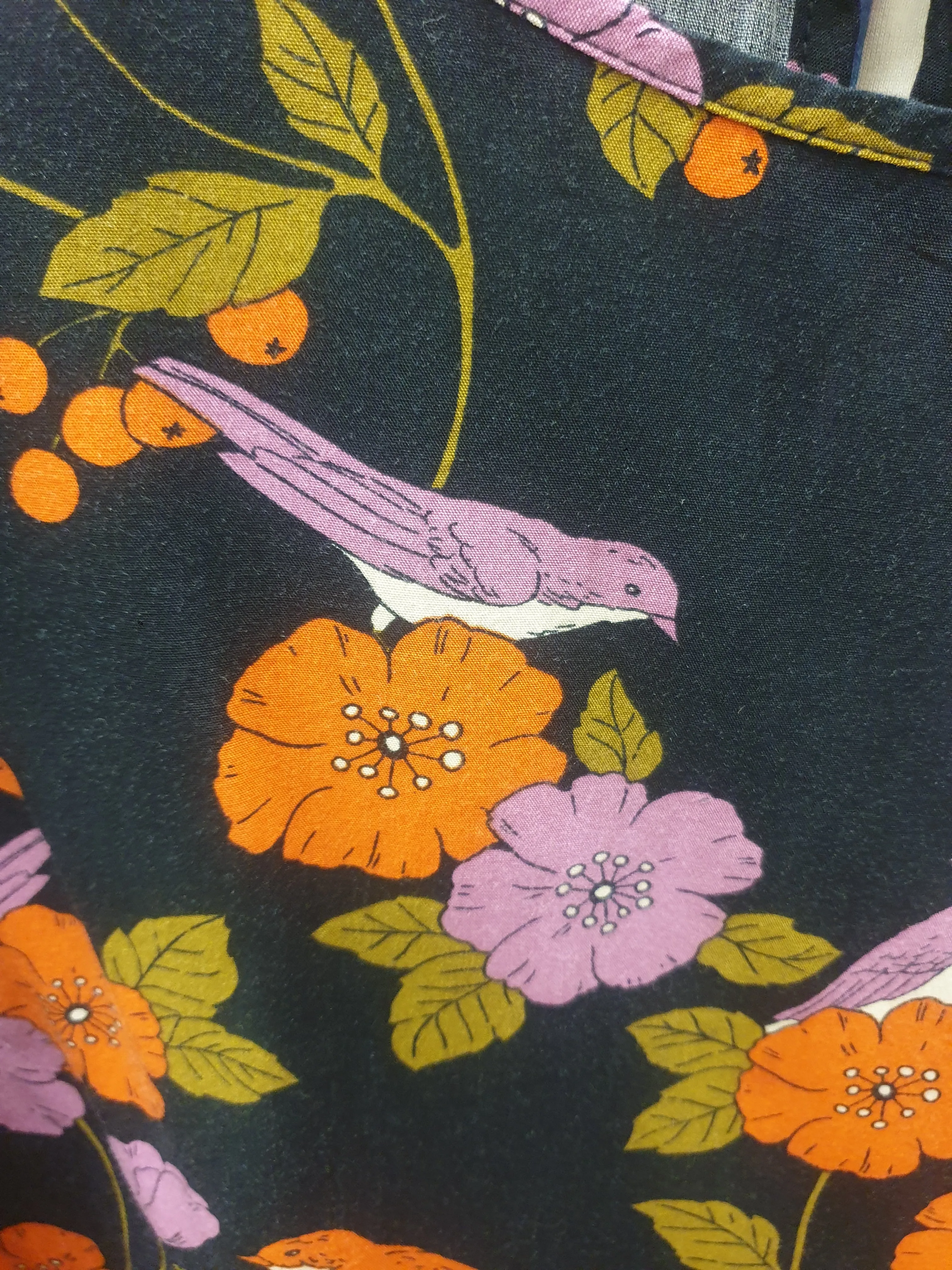 Princess Highway cropped retro-inspired bird and flower print top size 14
