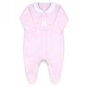 Rapife Soft Pink Embroidered Bow Sleepsuit