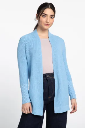 Rib drape cardigan Kinross Cashmere   champagne or black