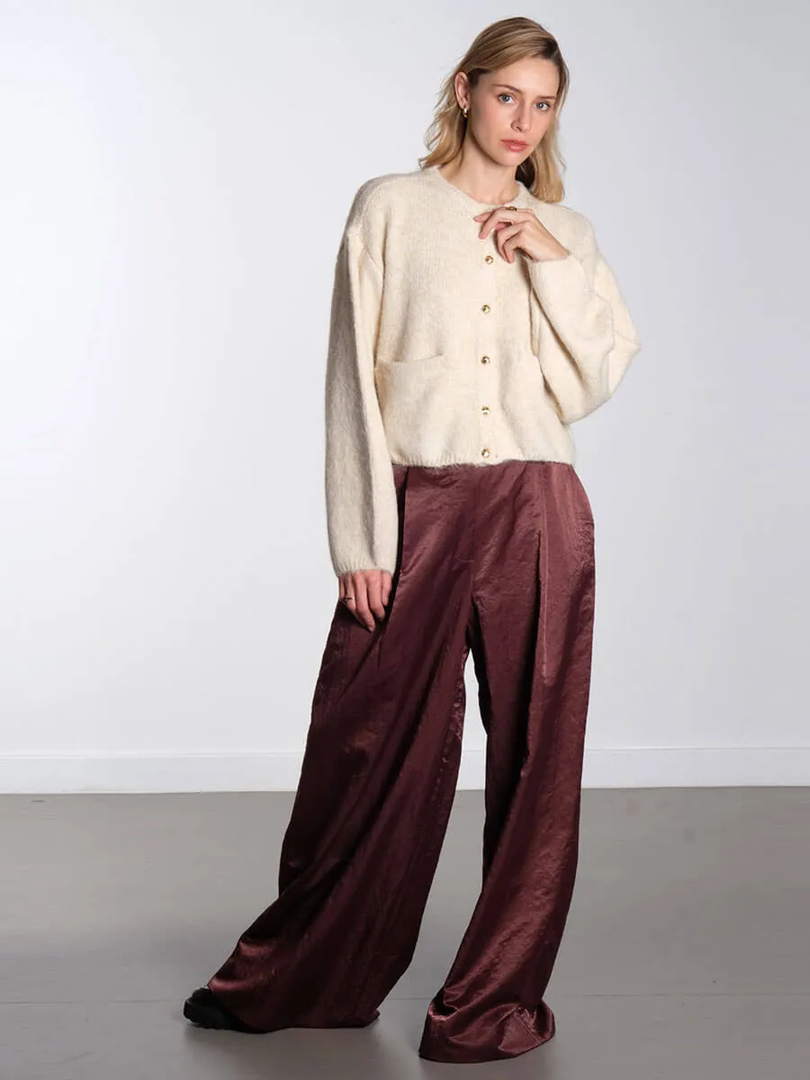Saggia Knitted Cardigan - White Sand
