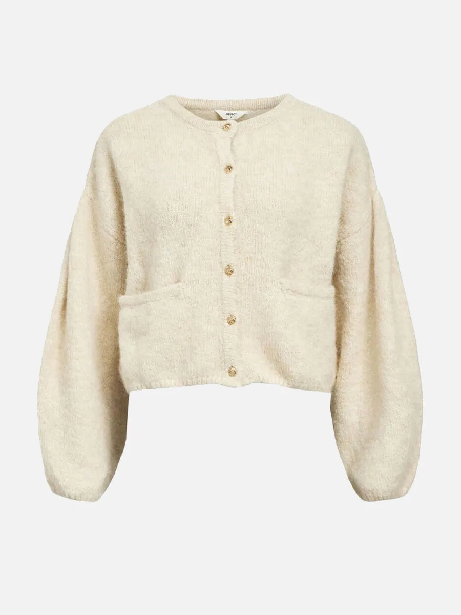 Saggia Knitted Cardigan - White Sand