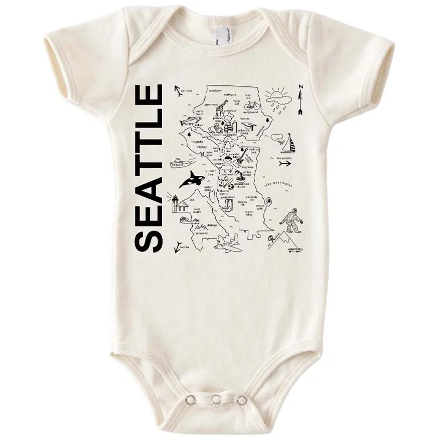 Seattle Map Organic Cotton Onesie