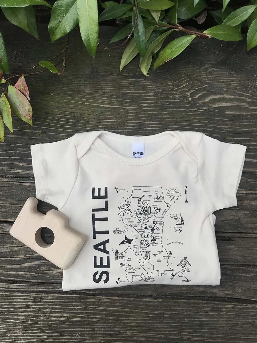 Seattle Map Organic Cotton Onesie