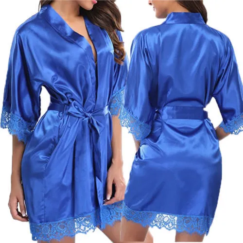 Sexy Lace Lingerie Women's Sleepwear Lace Robe Nightwear G-string Dress Babydolls Erotic Transparent Collar Chemises