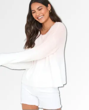 Slouchy Pale Rose Ombre Fuzzy Sweater