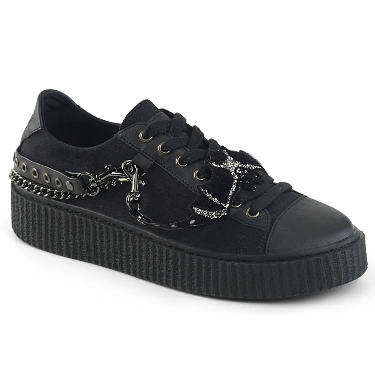 SNEEKER-112  Black Canvas-Black Pu