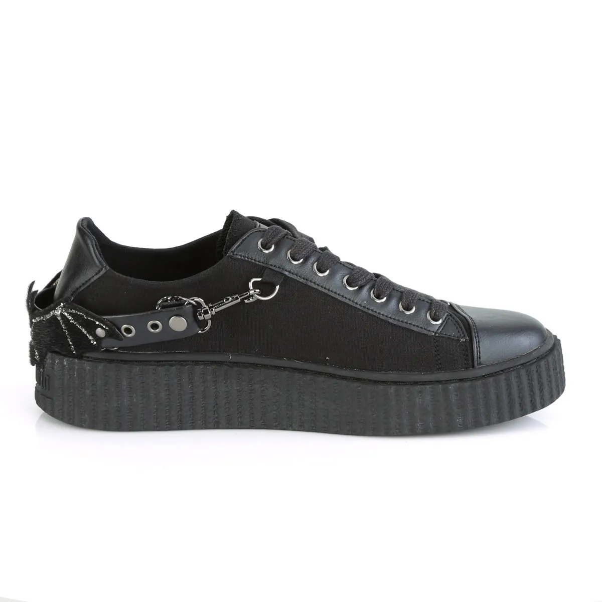 SNEEKER-112  Black Canvas-Black Pu