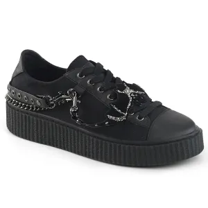 SNEEKER-112  Black Canvas-Black Pu