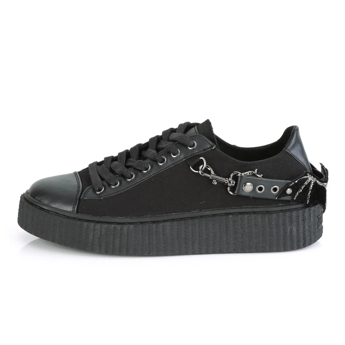 SNEEKER-112  Black Canvas-Black Pu