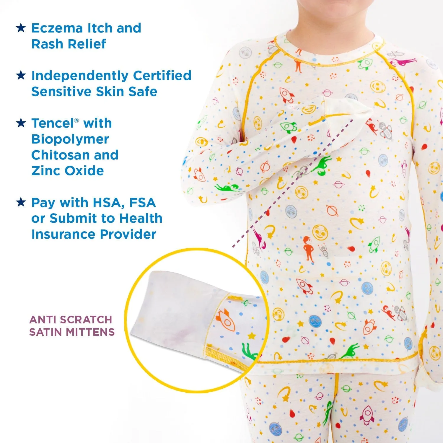 Soothems Eczema Pajamas for Kids - 2 Piece Set for Wet Wrap Therapy and Itch Relief