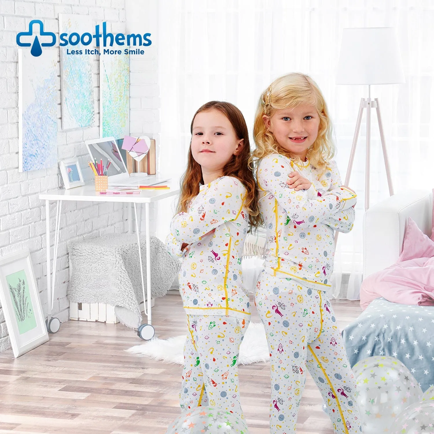 Soothems Eczema Pajamas for Kids - 2 Piece Set for Wet Wrap Therapy and Itch Relief