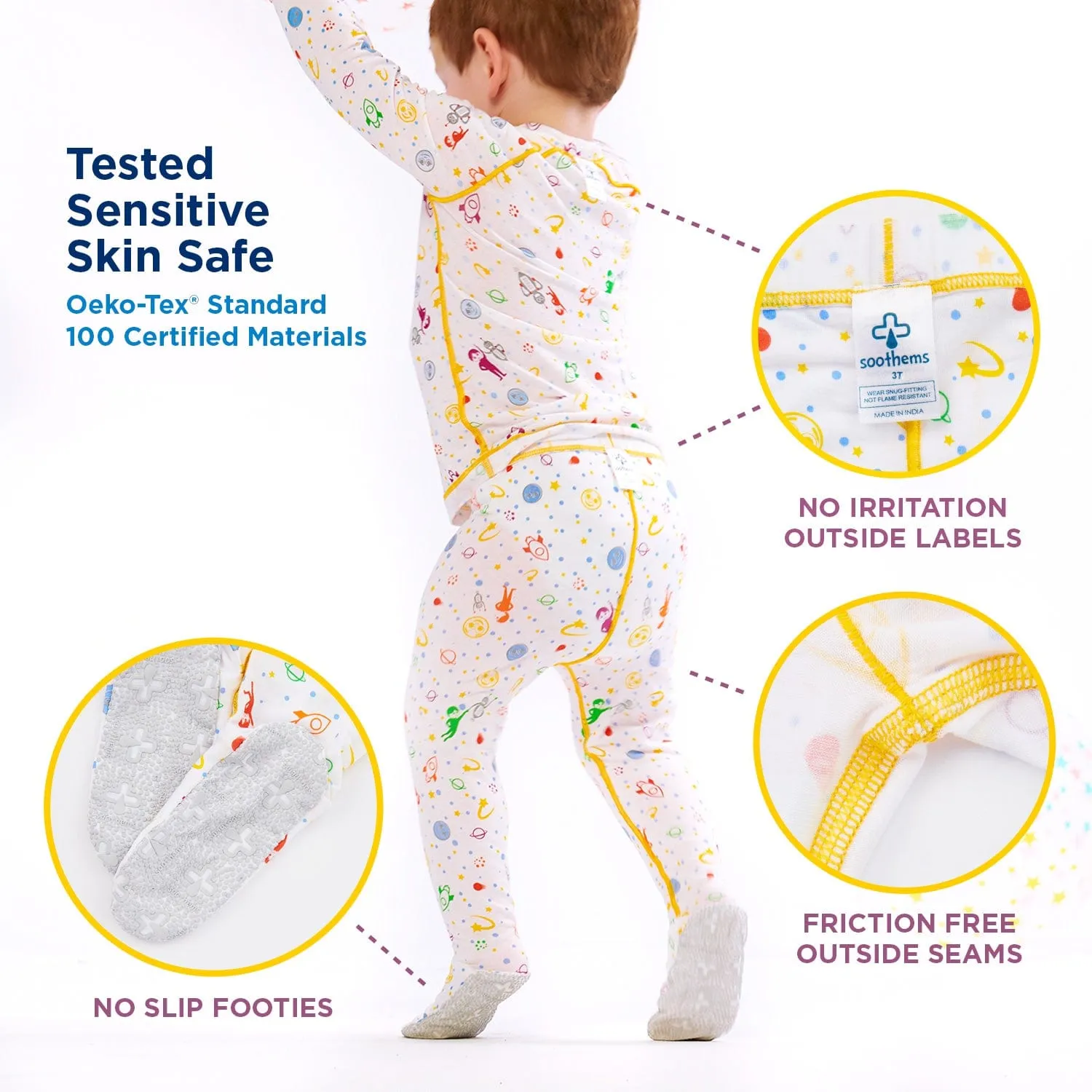 Soothems Eczema Pajamas for Kids - 2 Piece Set for Wet Wrap Therapy and Itch Relief