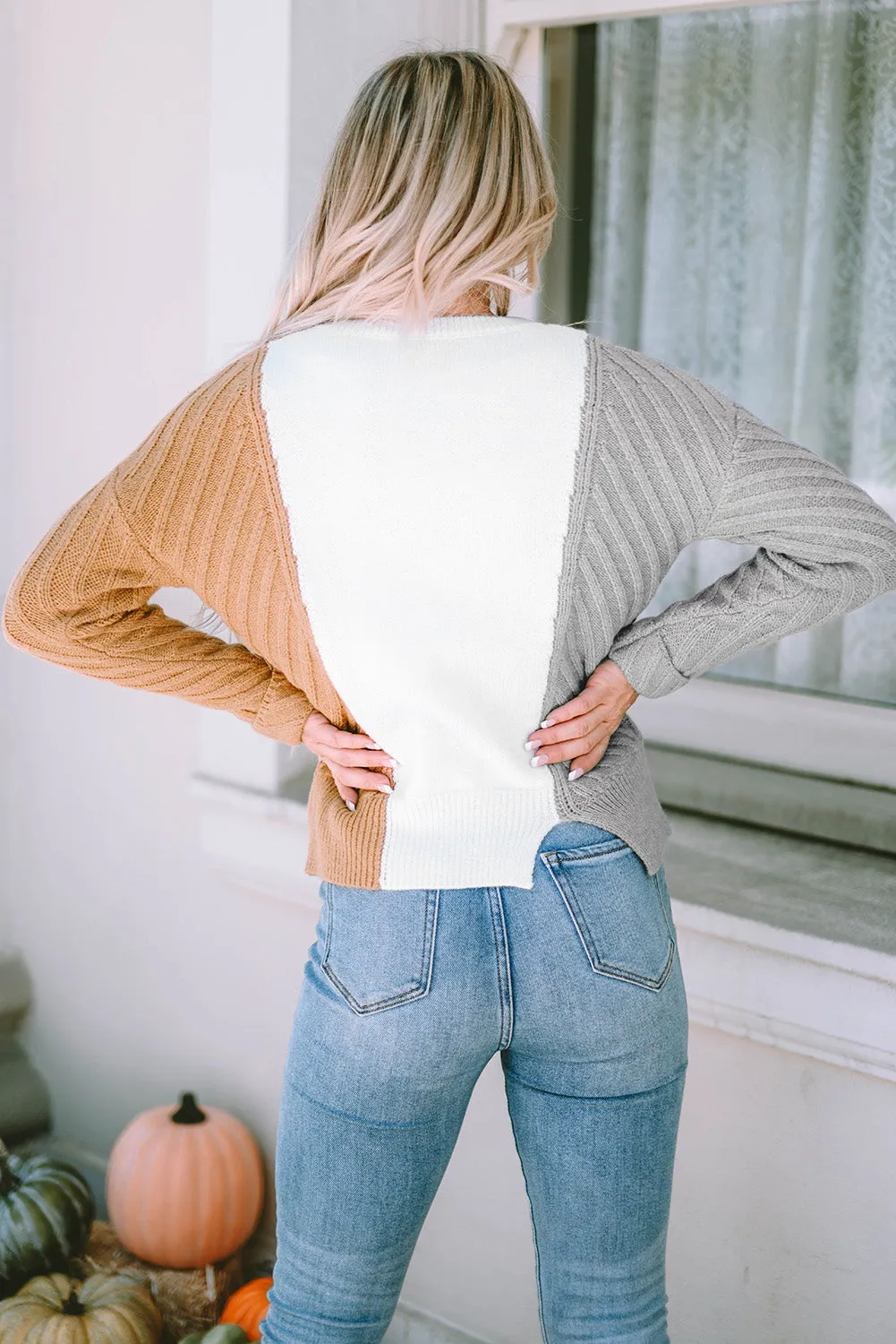 Textured Drop Shoulder Sweater