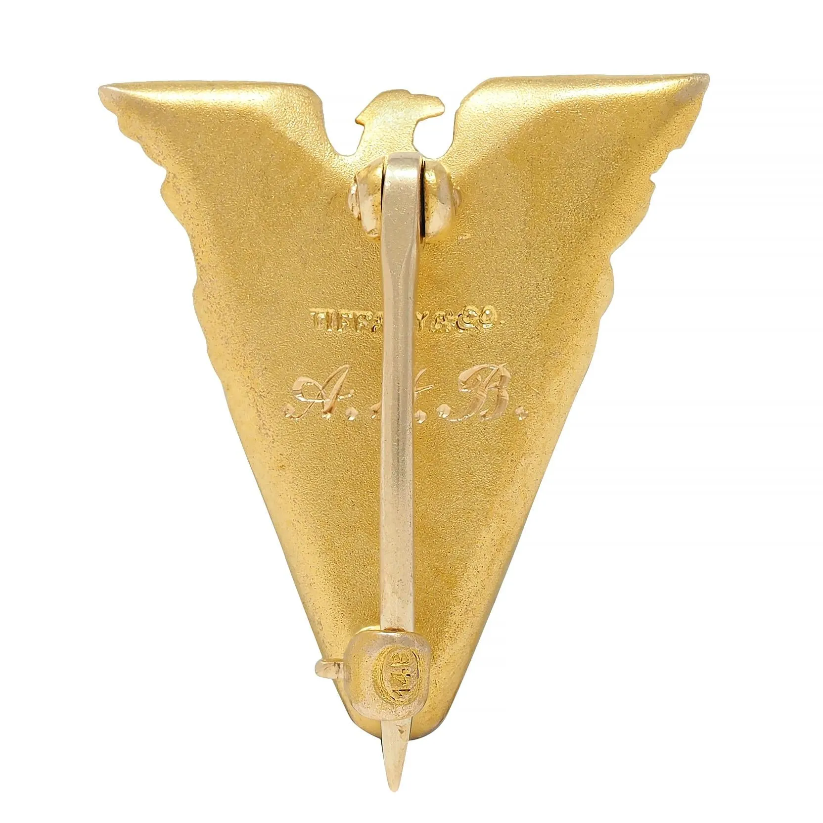 Tiffany & Co. 1921 Deco 14 Karat Yellow Gold Virginia Military Institute Antique Class Pin Brooch
