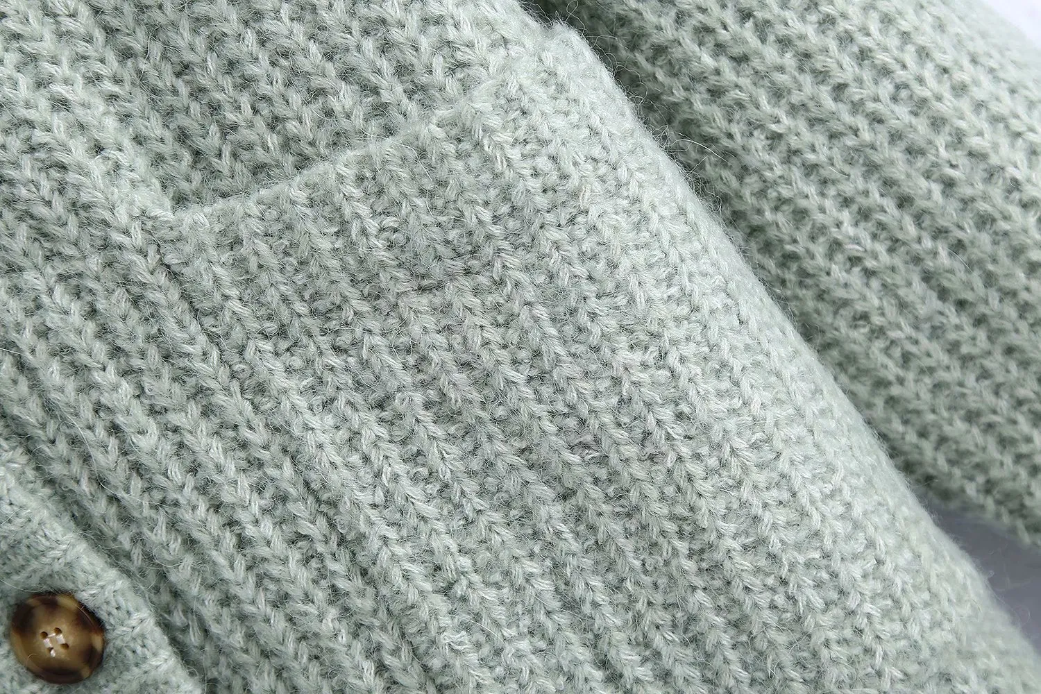 V-neck Single-breasted Knit Oversize Cardigans
