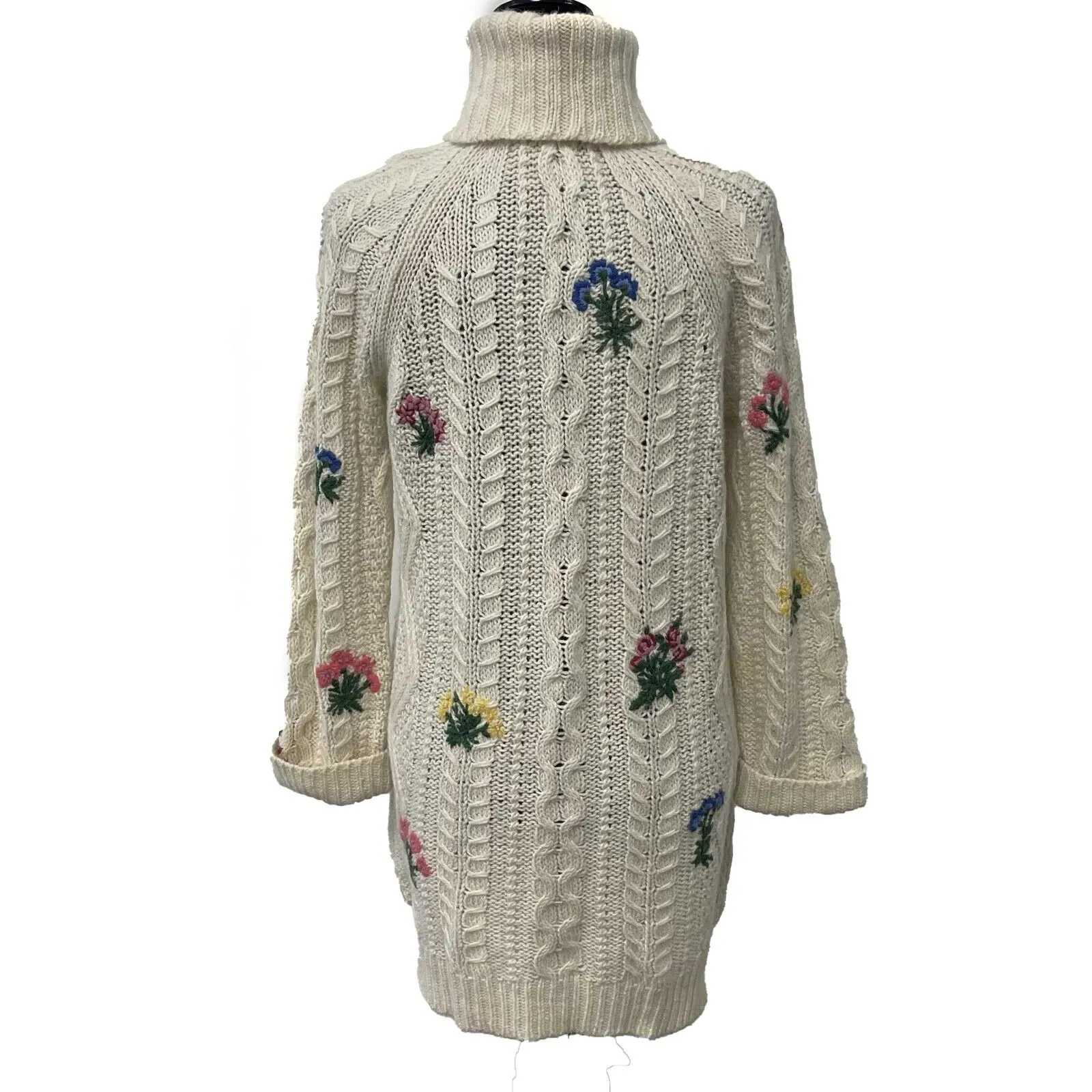 Valentino - Floral Cable Knit Fantasy Embroidered Garden Cardigan - US S