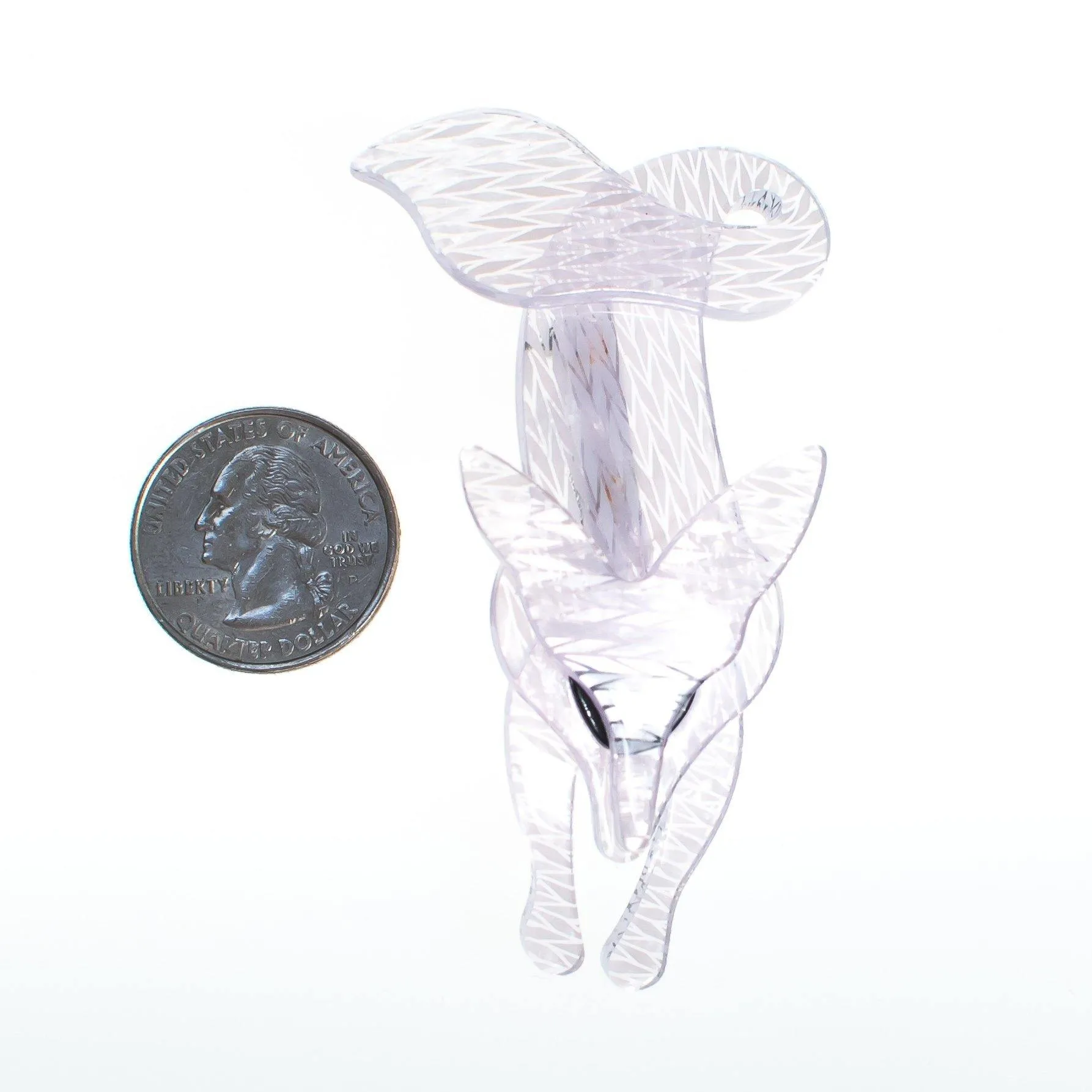 Vintage 1980s White Acrylic Lucite Fox Brooch