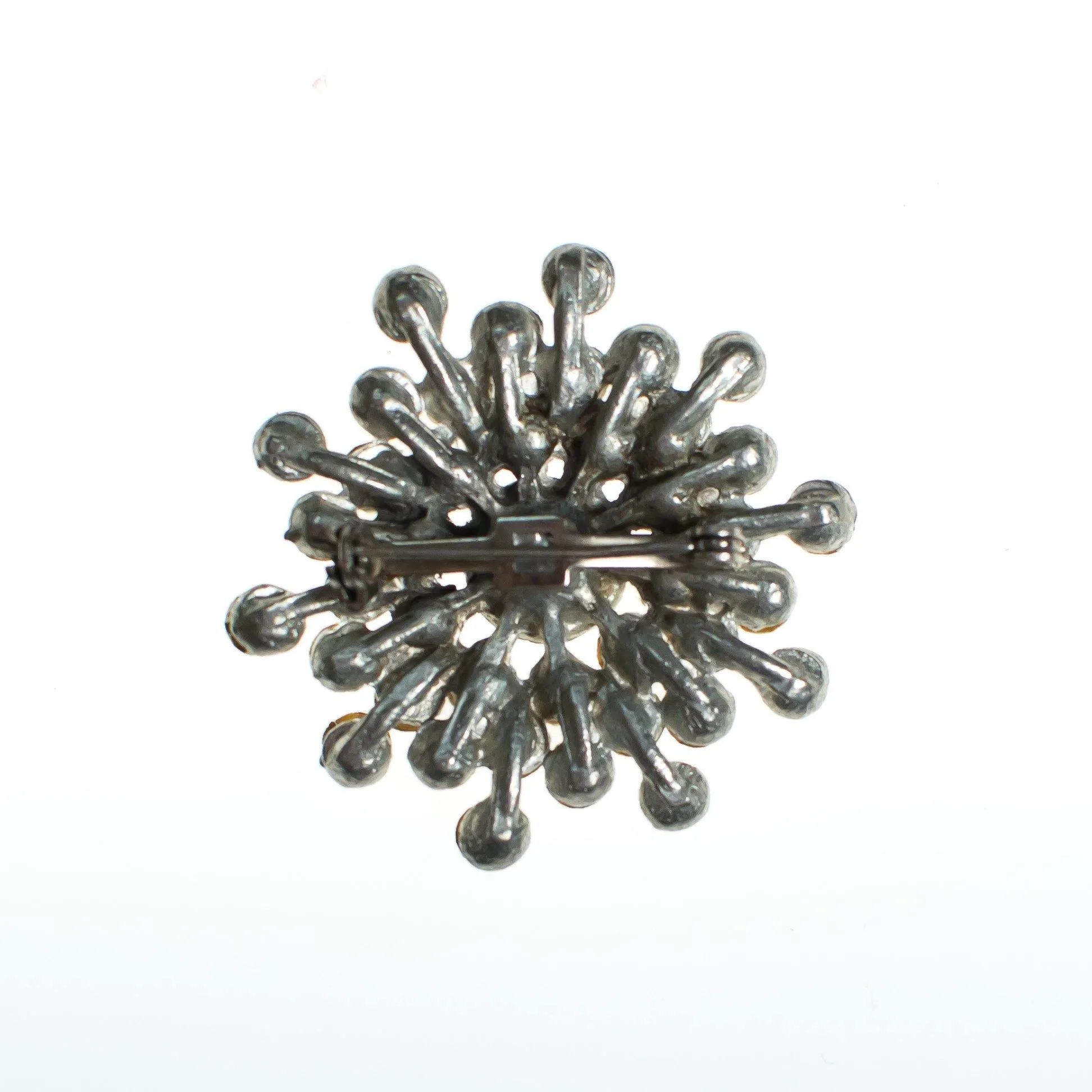 Vintage Art Deco Style Diamante Crystal Brooch, Silver Tone