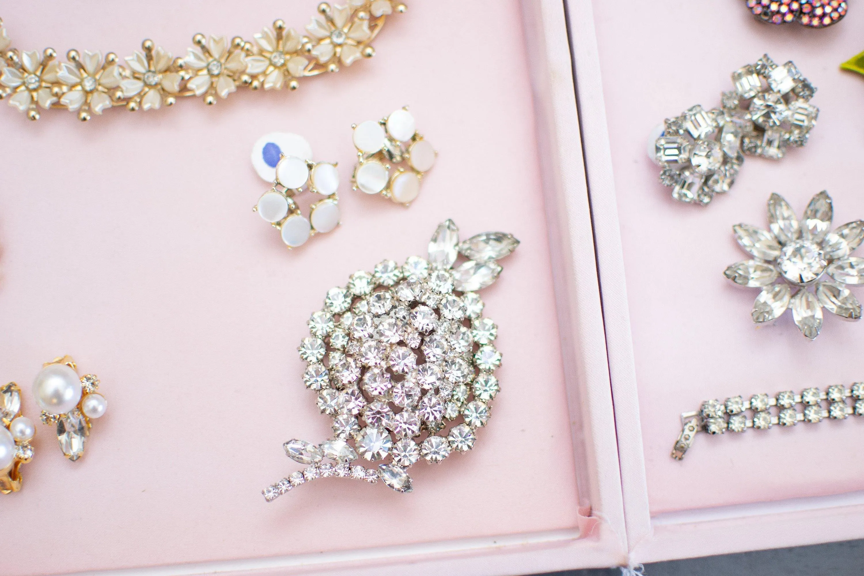 Vintage Huge Art Deco Diamante Rhinestone Cluster Brooch