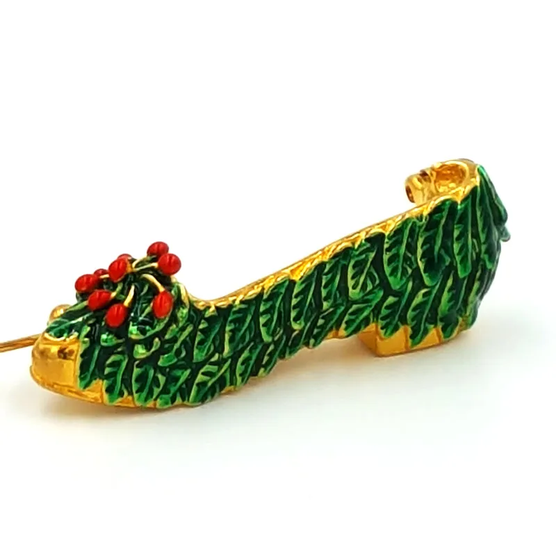 Vintage Metropolitan Museum of Art Christmas Holly Brooch