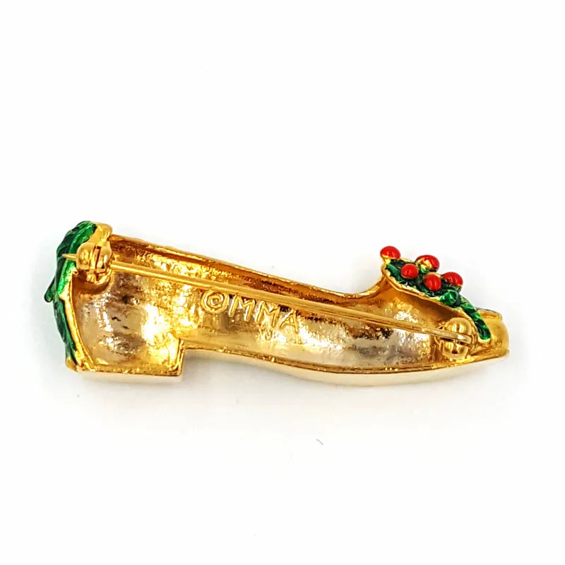 Vintage Metropolitan Museum of Art Christmas Holly Brooch