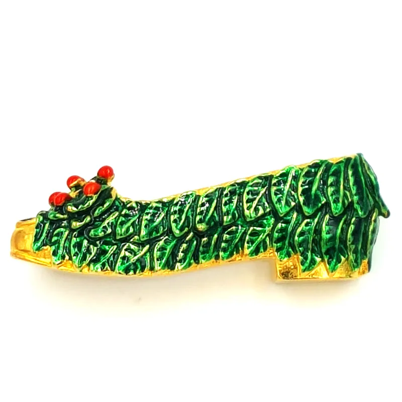 Vintage Metropolitan Museum of Art Christmas Holly Brooch