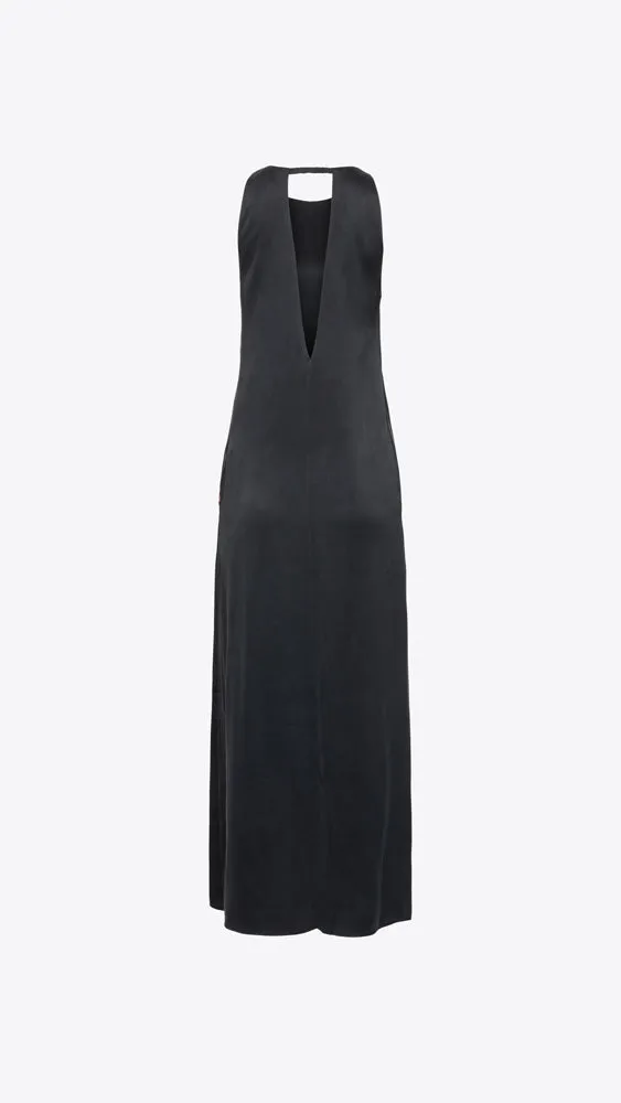 Washable Silk Racer Dress - Immersed Black