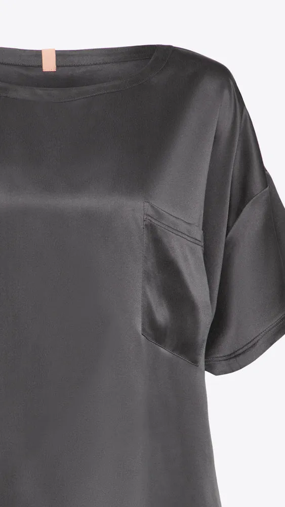Washable Silk Tee Pant Set - Meditative Grey
