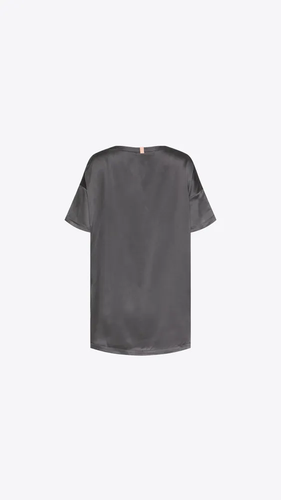 Washable Silk Tee Pant Set - Meditative Grey