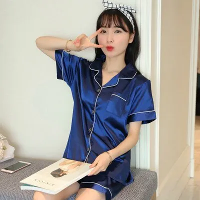 Women Silk Pajama Sets Satin Pyjama Sleepwear Long Sleeve Large Size Fashion Pajamas for girl Nightwear Suit Home New 2021 PJS