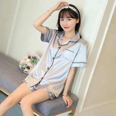 Women Silk Pajama Sets Satin Pyjama Sleepwear Long Sleeve Large Size Fashion Pajamas for girl Nightwear Suit Home New 2021 PJS