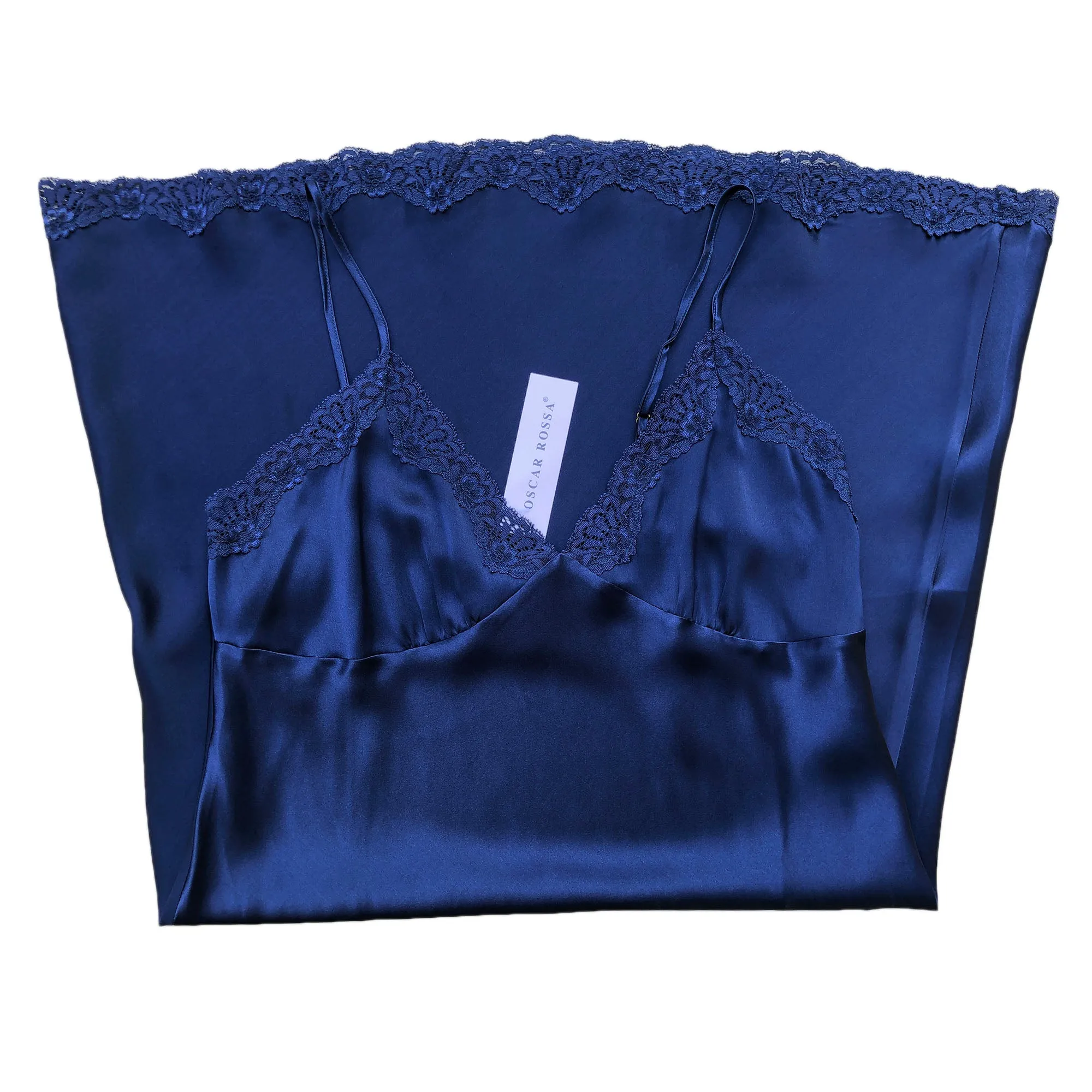 Women's 100% Silk Chemise with V Neck Lace