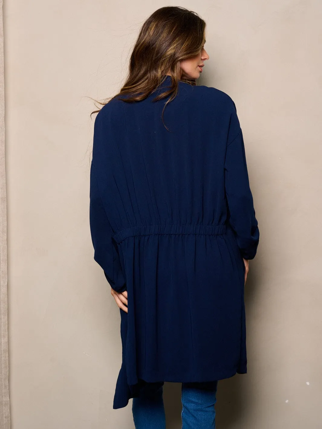 WOMEN'S 3/4 SLEEVE OPEN FRONT POCKETS CARDIGAN