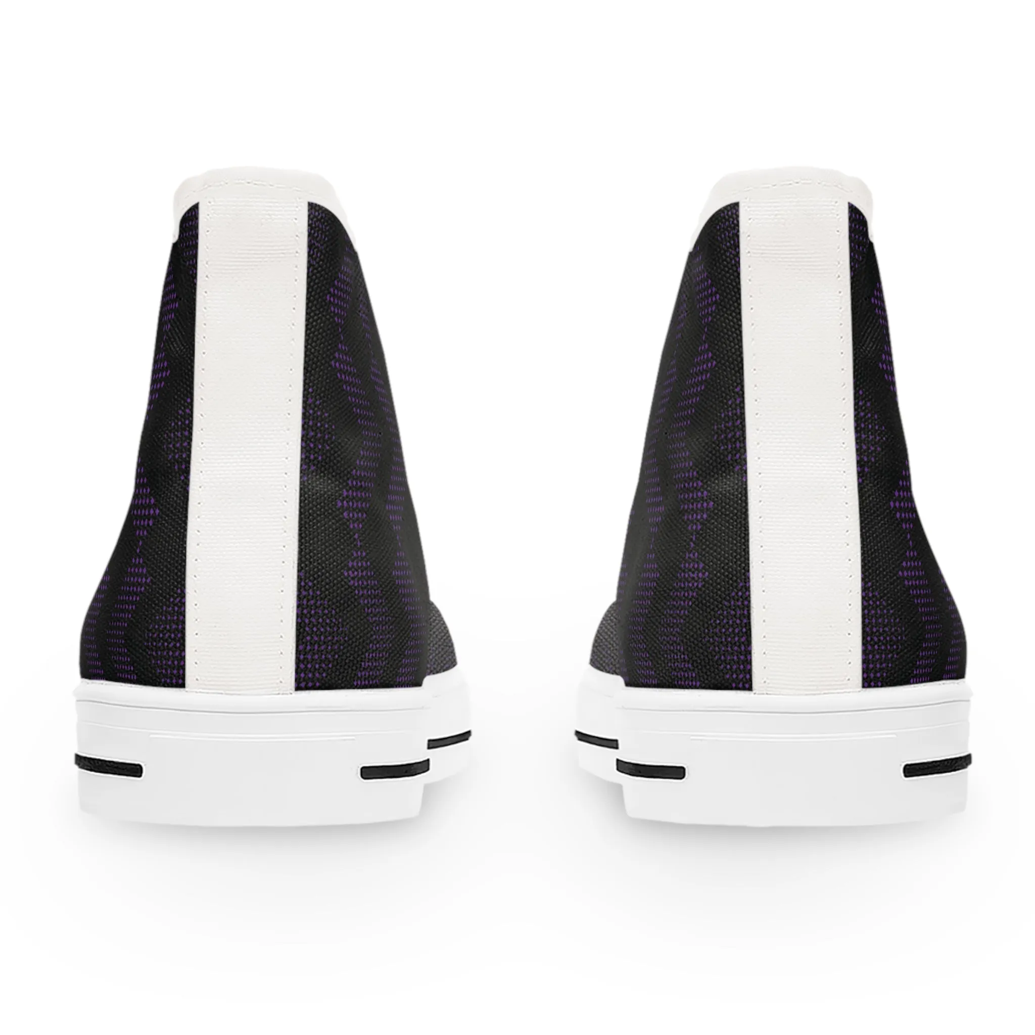 Women's High Top Canvas Sneakers - Purple Chevrons