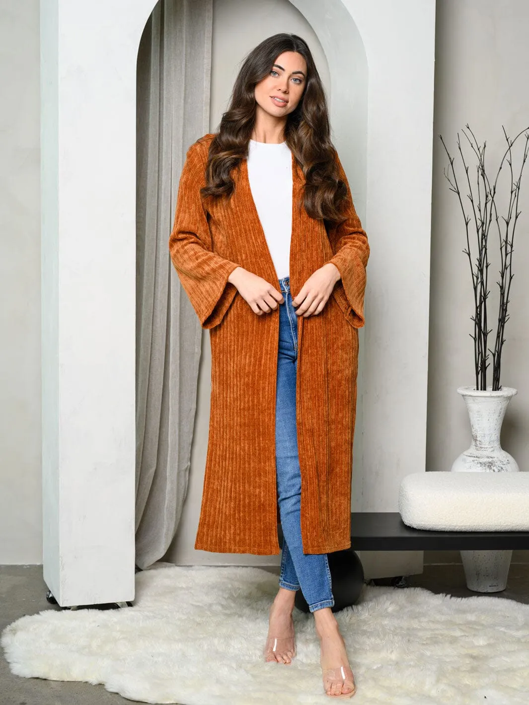 WOMEN'S LONG SLEEVE CHENILLE CARDIGAN