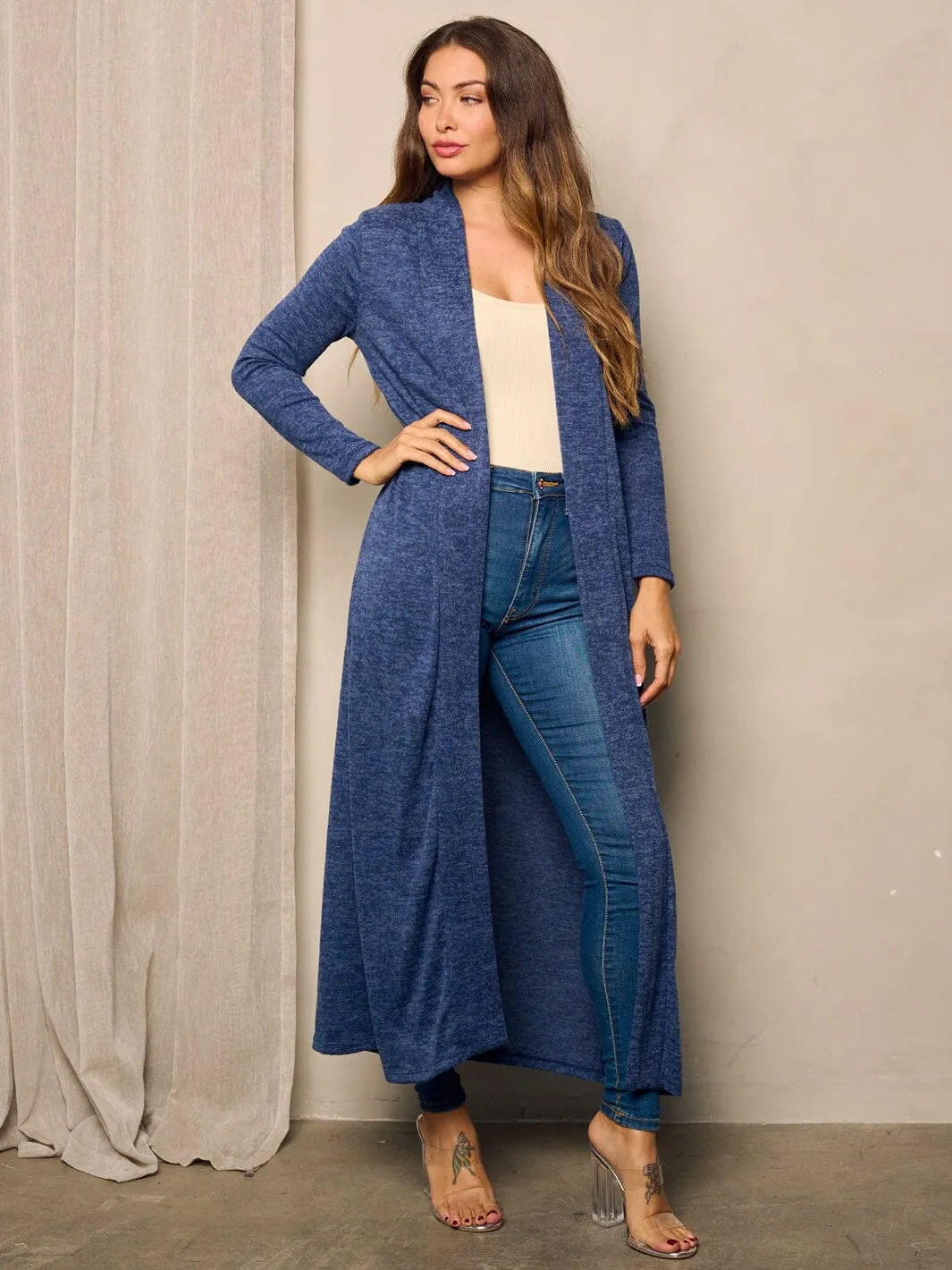 WOMEN'S LONG SLEEVE OPEN FRONT CARDIGAN