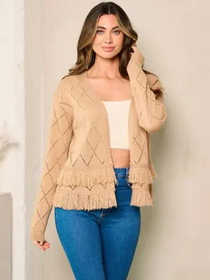WOMEN'S LONG SLEEVE OPEN FRONT CARDIGAN