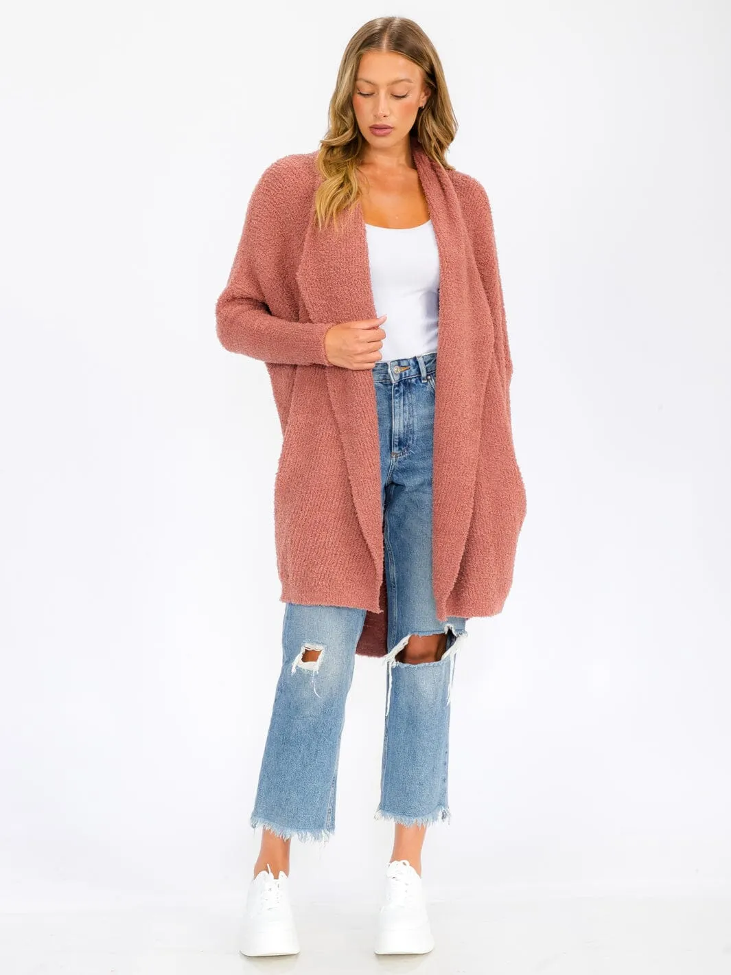 WOMEN'S LONG SLEEVE OPEN FRONT CARDIGAN