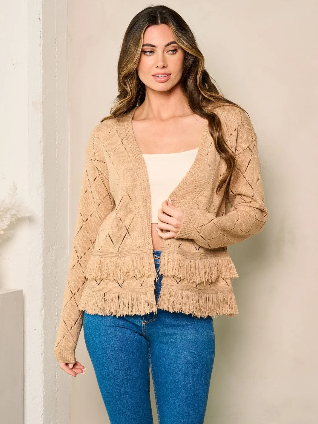 WOMEN'S LONG SLEEVE OPEN FRONT CARDIGAN