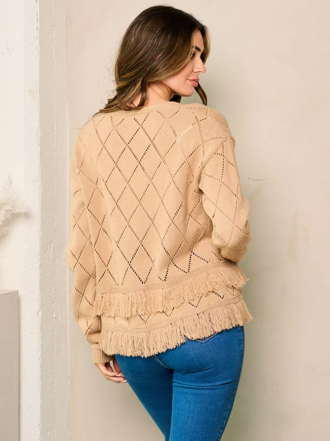 WOMEN'S LONG SLEEVE OPEN FRONT CARDIGAN