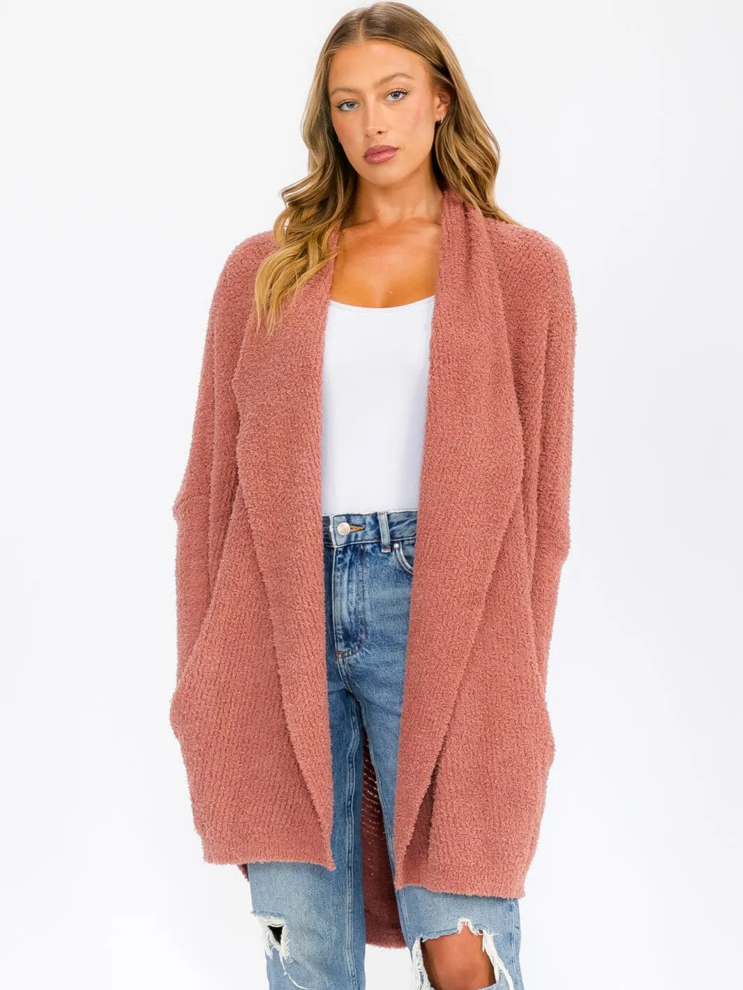 WOMEN'S LONG SLEEVE OPEN FRONT CARDIGAN