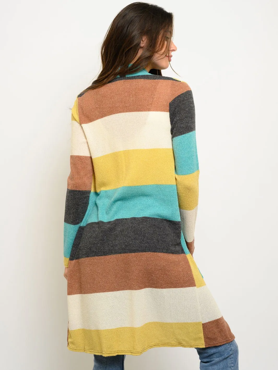 WOMEN'S MULTI COLOR LONG SLEEVE CARDIGAN