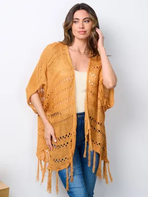 WOMEN'S SHORT SLEEVE OPEN FRONT KNIT CARDIGAN