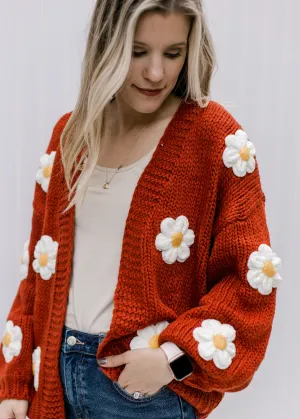 X Rust Daisy Cardigan